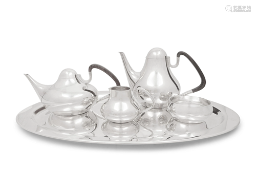 A Georg Jensen Silver Four-Piece Tea and Coffee Service