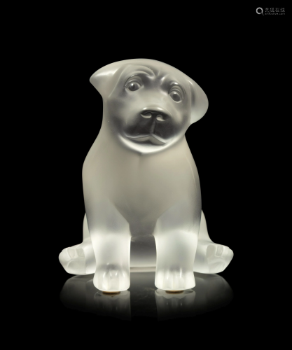 A Lalique Puppy Sculpture