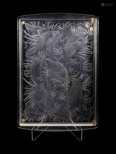 A Lalique Perdrix Tray
