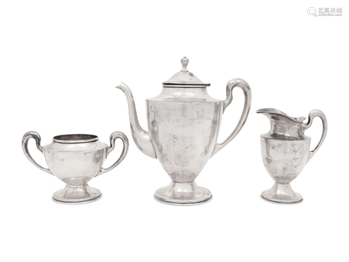 A Mexican Silver Three-Piece Tea Service