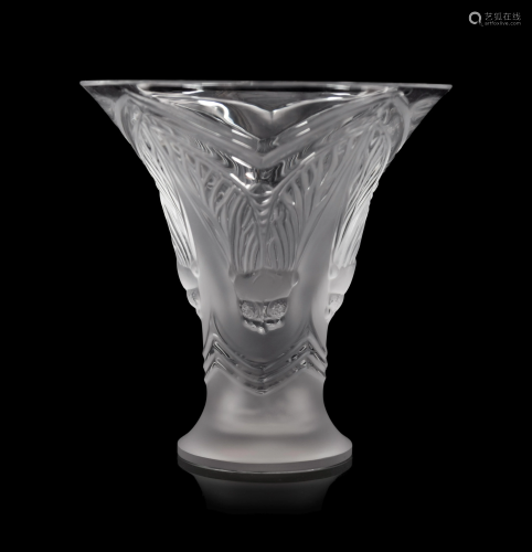 A Lalique Cigales Bud Vase