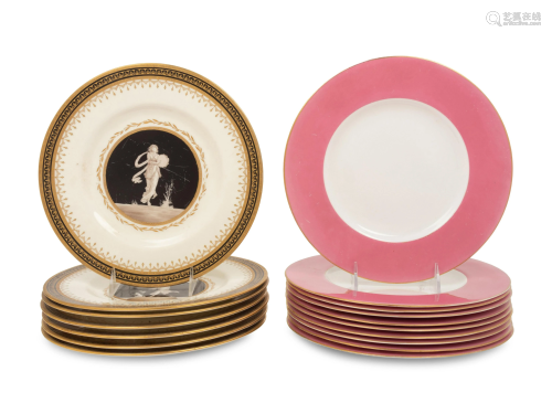 Two Sets of English Porcelain Plates
