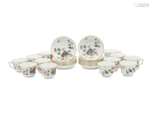A Group of Wedgwood Cuckoo Porcelain Teacups and