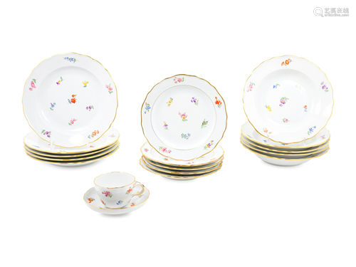 A Meissen Porcelain Partial Dinner Service