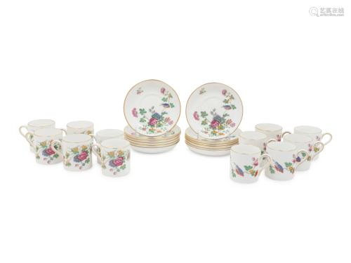 A Set of Wedgwood Cuckoo Porcelain Demitasse Cups