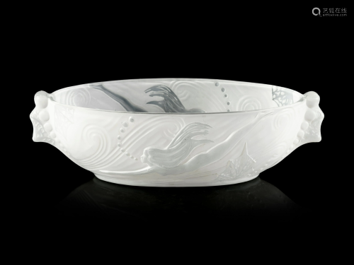 An Art Deco Style Frosted Glass Center Bowl