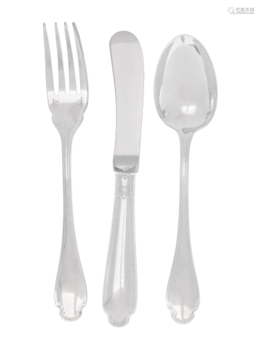A Christofle Imperial Silver-Plate Flatware Service