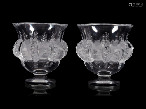 A Pair of Lalique Dampierre Vases