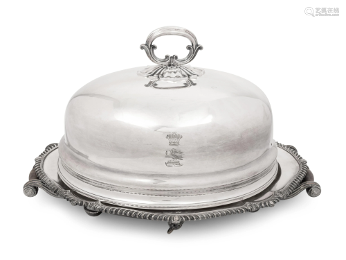 An English Silver-Plate Cloche and Warming Dish