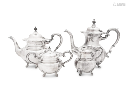 A Japanese Silver Four-Piece Tea Service