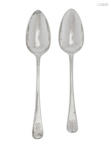 Two George III Silver Serving Spoons