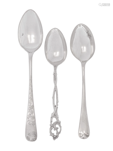 A Group of Thirty-Two English Silver Teaspoons