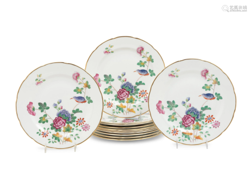 Twelve Wedgwood Cuckoo Porcelain Dinner Plates
