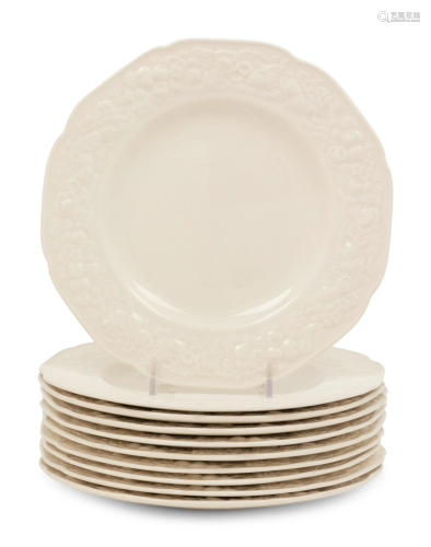 A Set of Ten Crown Ducal Creamware Salad Plates