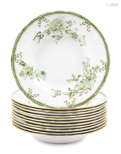 A Set of Twelve Royal Doulton Porcelain Soup Plates