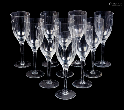 A Set of Twenty-Six Lalique Ange Glasses