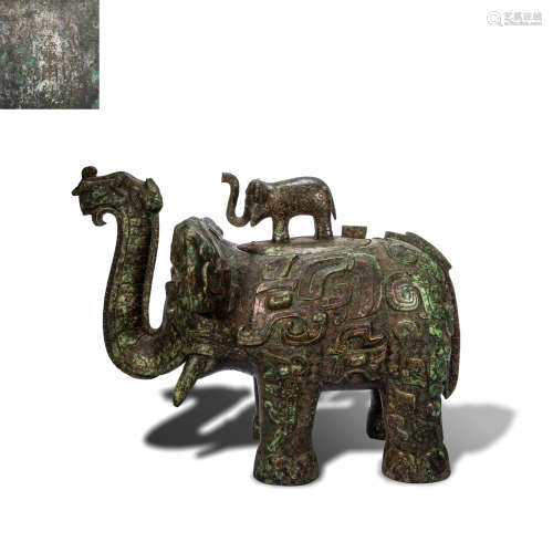 Bronze ornament in elephant form from Shang