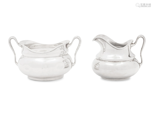 An American Silver Sugar and Creamer Set