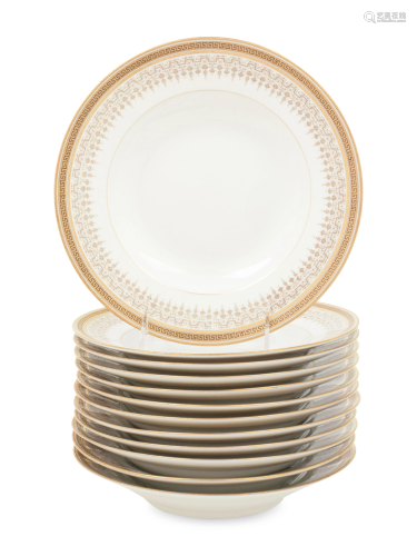 A Set of Twelve French Porcelain Soup Plates