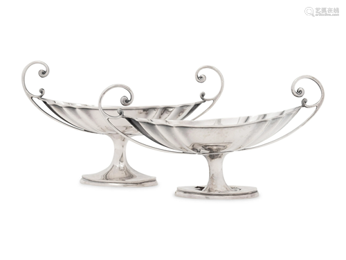 A Pair of American Silver Compotes