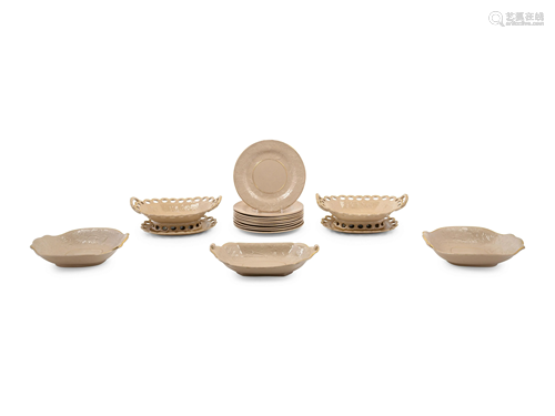 An English Glazed Stoneware Dessert Service