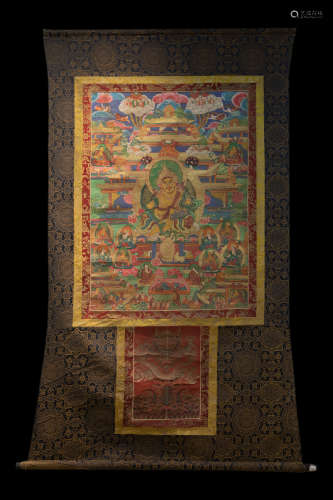 The god of  Wealth Thangka from Qing