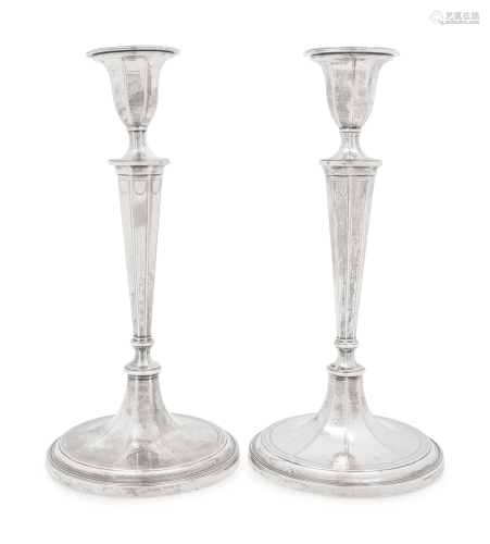 A Pair of Tiffany & Co. George III Style Candlesticks
