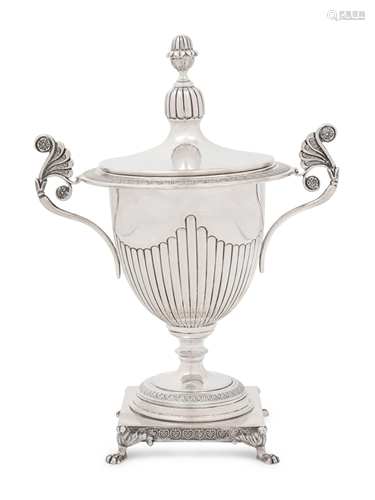 An Italian Silver Covered Sugar