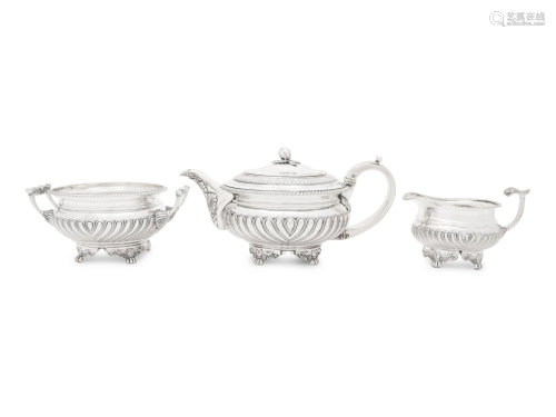An George III Silver Three-Piece Tea Service