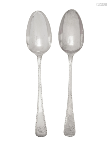 A Pair of George III Silver Tablespoons