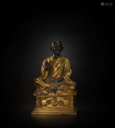 Copper and gilding buddhism sculpture from Qing