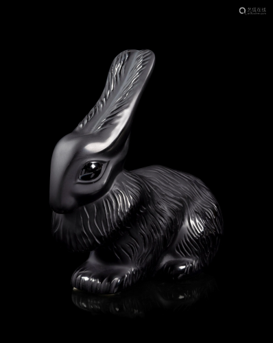 A Lalique Cesar Rabbit Sculpture