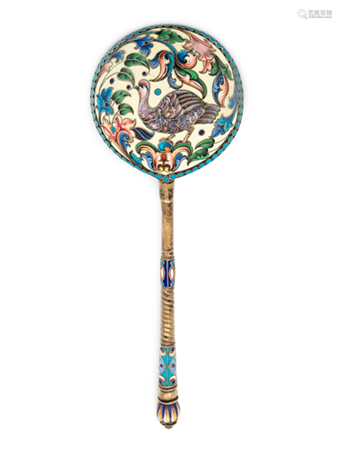 A Russian Shaded Enamel Silver Spoon