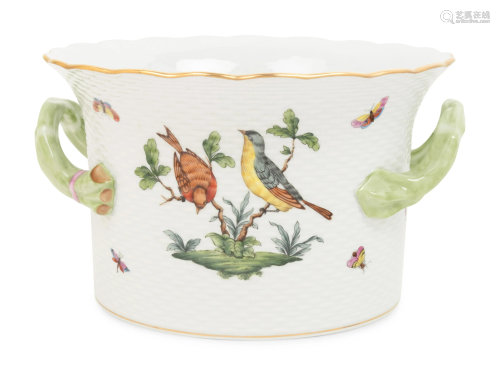 A Herend Porcelain Rothschild Bird Cache Pot