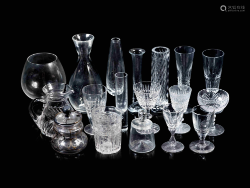 A Collection of Cut Glass Stemware Articles