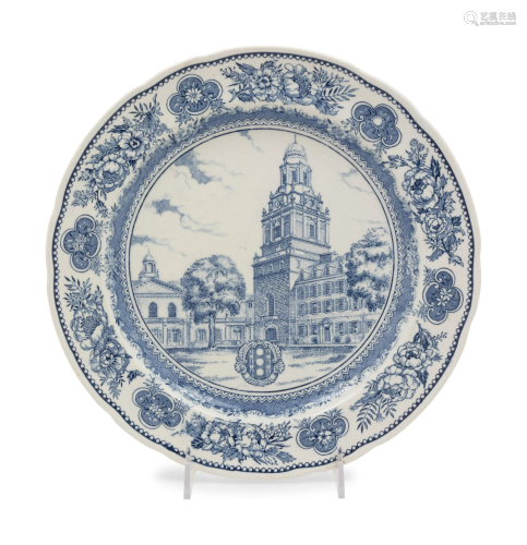 A Wedgwood Dinner Plate of Pierson College Interest