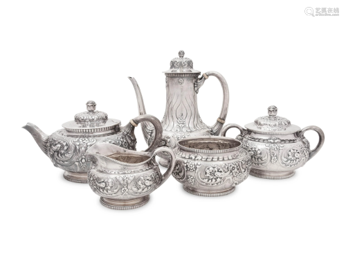 A Tiffany & Co. Five-Piece Silver Tea and Coffee