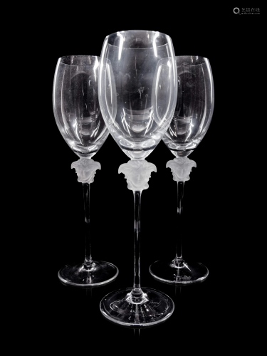 A Set of Eight Versace Wine Glasses