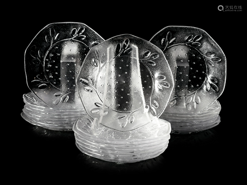 A Set of Twenty-Four Glass Salad Plates