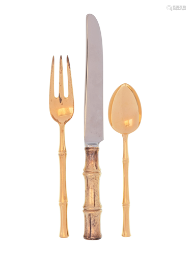 A Tiffany & Co. Silver-Gilt Flatware Service