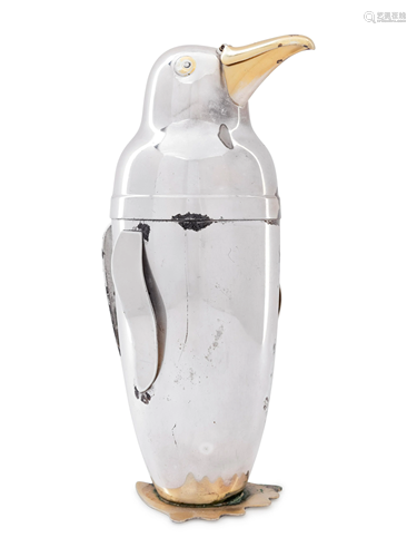 A Napier Silver-Plate Penguin Form Cocktail Shaker