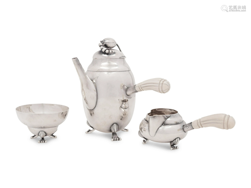 An American Silver Three-Piece Coffee Service