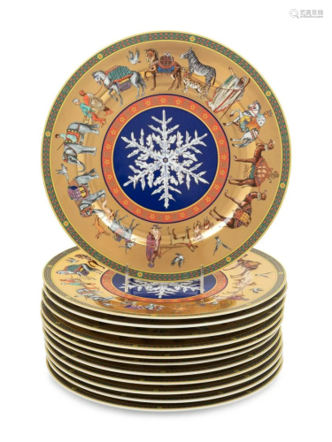 A Set of Twelve Versace Porcelain Plates