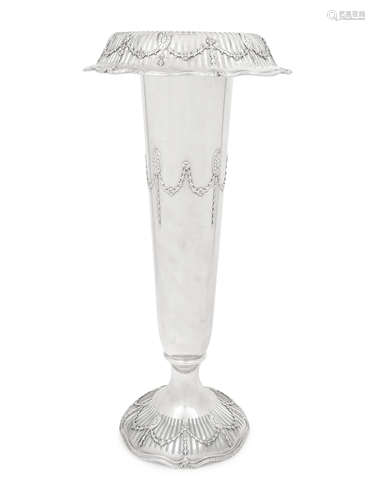 A Large American Silver Vase