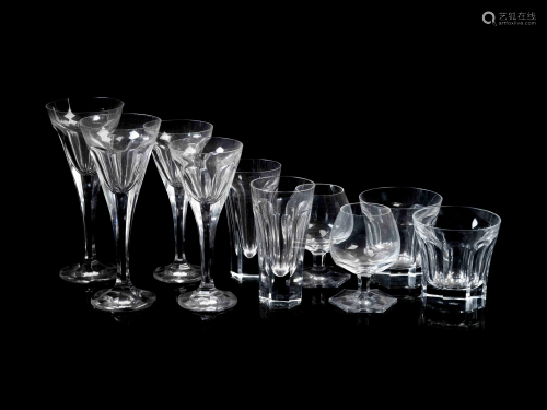 A Collection of Moser Cut Glass Stemware