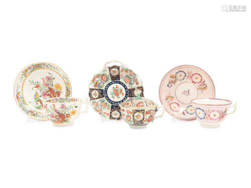 Three Porcelain Teacup and Saucer Sets