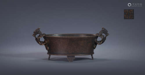 Copper amphora furnace from Qing