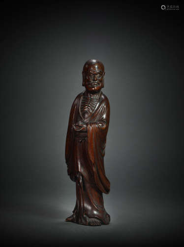 Wood carved buddhism sculpture from Qing