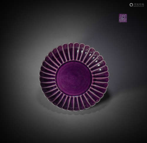 Purple glzed plate from Qing