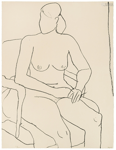 Richard Diebenkorn (American, 1922-1993) Seated Nude